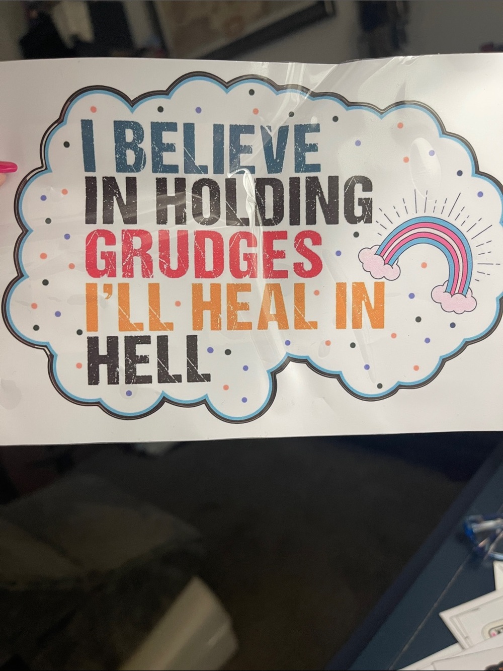 NEW Humorous Heal In Hell, Sticker 6.25” x 4”
